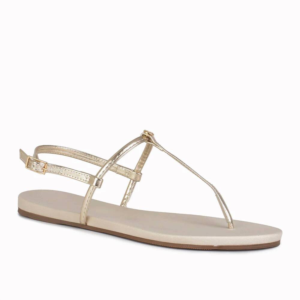 NEW OFFLINE women's flat sandal in gold